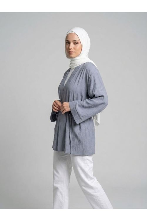 HIR02444-GRN Çilek Hırka-Gri