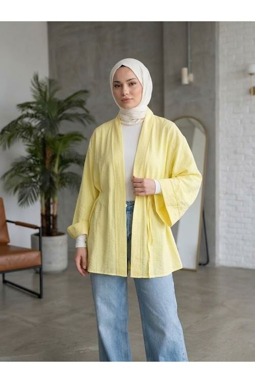 HIR02444-SRI Çilek Hırka-Sarı