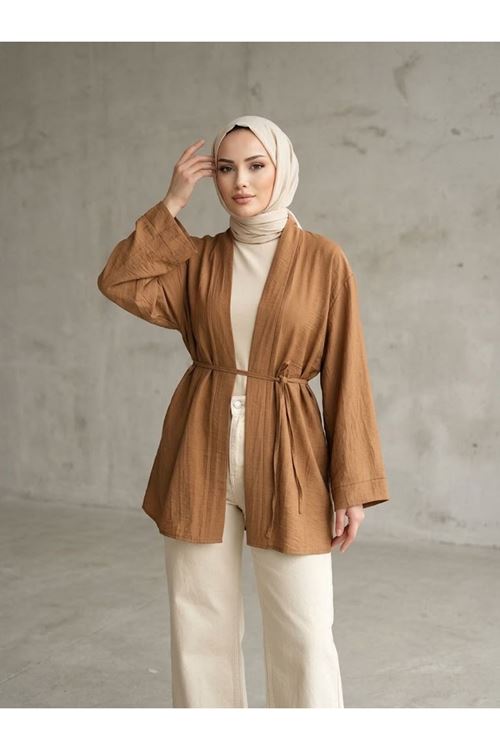 HIR02444-TAB Çilek Hırka-Taba