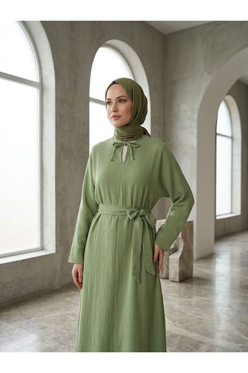 ELB04155-MNT Yarasa Elbise-Mint