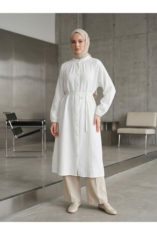 TUN05990-EKR Tunik Uzun-Ekru