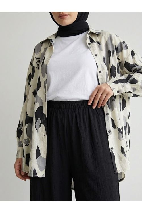 PNT01570-SYH Bol Paça Çilek Pantolon-Siyah