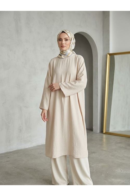 ELB04159-TAŞ Reklan Kol Çilek Elbise-Taş