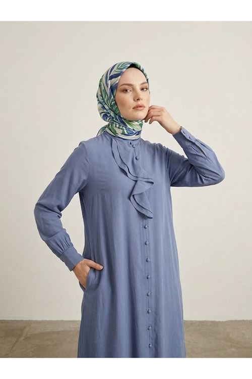 PİT00522-İND Biritli Pantolonlu Takım-İndigo