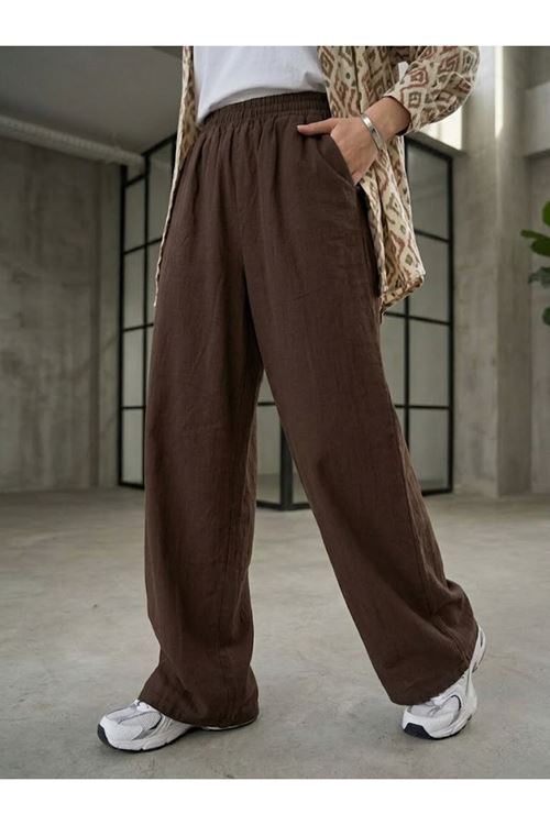 PNT01572-KHV Cepli Yıkamalı Pantolon-Kahve