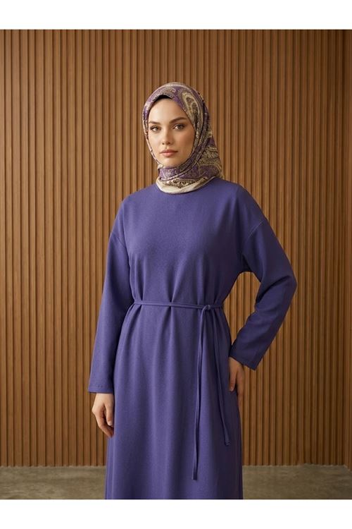 ELB04156-LİL Kupra Elbise-Lila