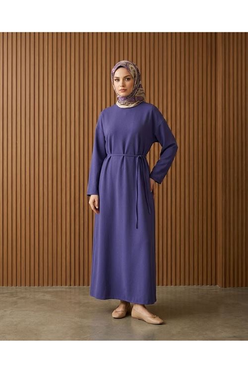 ELB04156-LİL Kupra Elbise-Lila