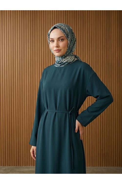 ELB04156-ZMR Kupra Elbise-Zümrüt Yeşili