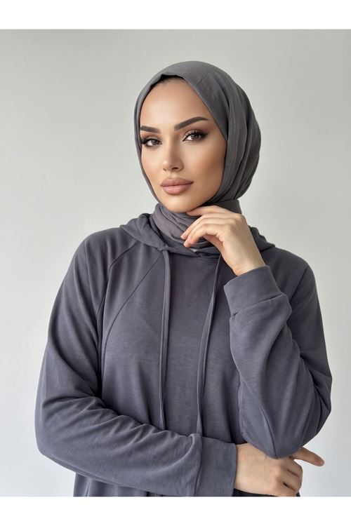PİT00534-ANT Parçalı Model Kapişonlu Takım-Antrasit