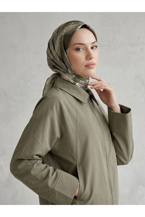 CKT01793-HKİ Fermuarlı Cepli Panço-Haki