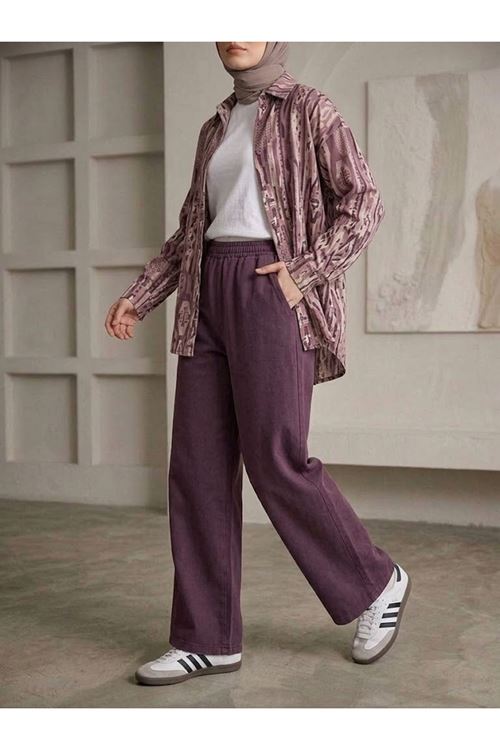 PNT01577-BRD Cepli Yıkamalı Pantolon-Bordo