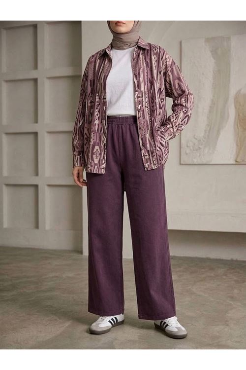 PNT01577-BRD Cepli Yıkamalı Pantolon-Bordo