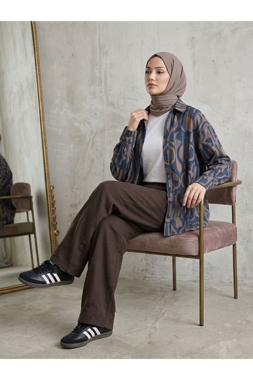 PNT01577-KHV Cepli Yıkamalı Pantolon-Kahve
