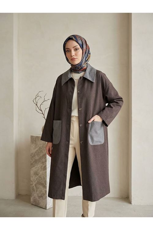 CKT01796-KHV Cep  Detay Asos Ceket-Kahve