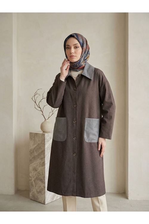 CKT01796-KHV Cep  Detay Asos Ceket-Kahve
