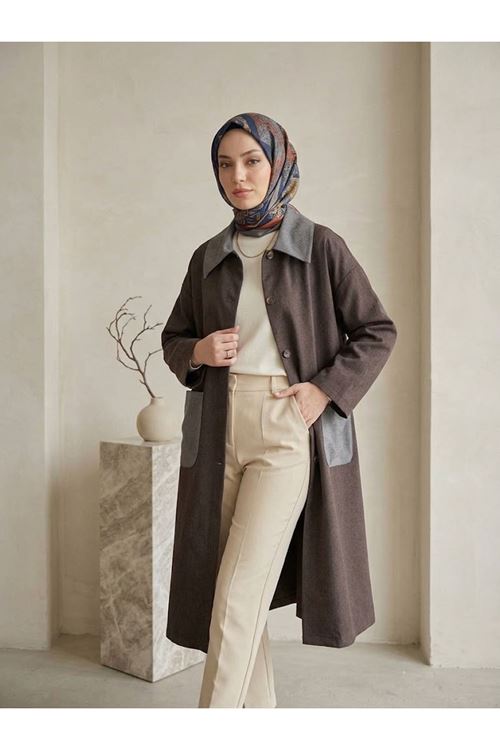 CKT01796-KHV Cep  Detay Asos Ceket-Kahve