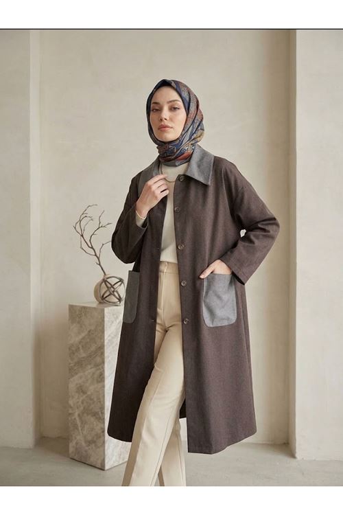 CKT01796-KHV Cep  Detay Asos Ceket-Kahve