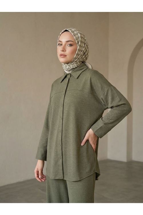 PİT00548-HKİ Roba Detay Panolonlu Takım-Haki
