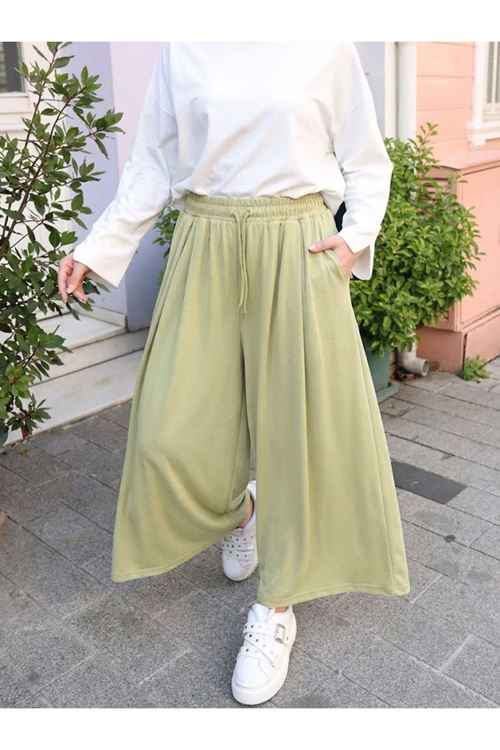 PNT01579-MNT Pileli Oysho Pantolon-Mint