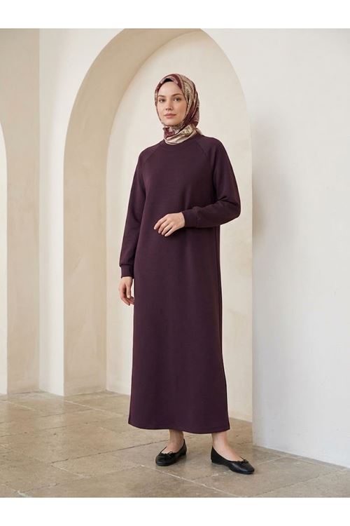 ELB04176-BRD Reglan Kol Oysh Elbise-Bordo