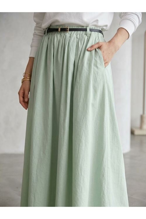 MOE03065-MNT Astarlı  Etek-Mint