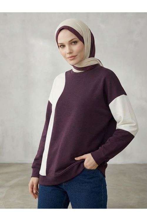 TUN06006-BRD Garnili Oysh Tunik-Bordo