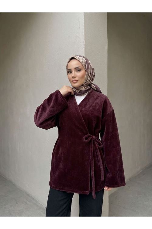 CKT01803-BRD Biye Detay Golden Fox Ceket-Bordo