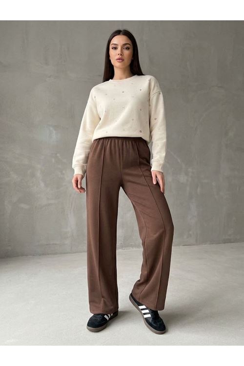 PNT01583-KHV Çımalı Oysh Pantolon-Kahve