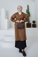 TRÇ00114-KHV Kuşaklı Trençkot-Kahve