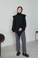 PNT01509-GRN Düğmeli Pantolon-Gri