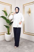 TUN05878-EKR Ön Nevrür Detay Dubai Tunik-Ekru