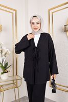 PİT00472-SYH Ön İki Bağcıklı PantolonluTakım-Siyah