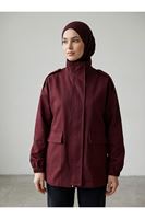 CKT01786-BRD Apoletli Cep Kapaklı Ceket-Bordo