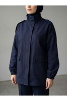 CKT01786-LCV Apoletli Cep Kapaklı Ceket-Lacivert