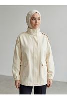 CKT01786-TAŞ Apoletli Cep Kapaklı Ceket-Taş