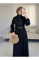 ELB04112-SYH Fermuar Detay Elbise-Siyah