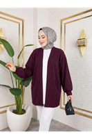 HIR02423-BRD Cep Detay Atlas Hırka-Bordo