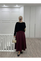 MOE03044-BRD Scuba Verev Etek-Bordo