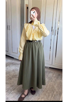 MOE03056-HKİ Kemer Detay Soft Etek-Haki