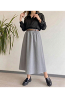 MOE03057-GRN Kemer Detay Terikoton Etek-Gri