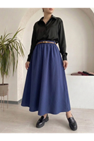 MOE03057-LCV Kemer Detay Terikoton Etek-Lacivert