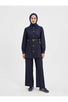 PİT00506-LCV Ön Arka Pensli Pantolonlu Takım-Lacivert