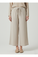 PNT01540-EKR Cepli İp Detay Pantolon-Ekru