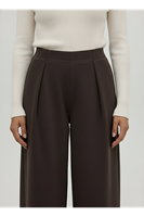 PNT01554-KHV Pileli Bol  Pantolon-Kahve