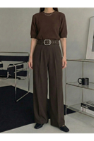 PNT01557-KHV Kemer Detay Pantolon-Kahve