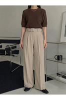 PNT01557-TAŞ Kemer Detay Pantolon-Taş