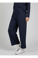 PNT01558-LCV Cırt Bantlı Scuba Krep Pantolon-Lacivert