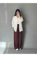 TUN05924-EKR Klasik Dubai Tunik-Ekru