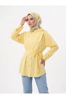 TUN05947-SRI Omuz Toka Detay Aller Tunik-Sarı