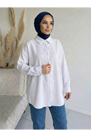 TUN05952-EKR Kendinden Çizgili Tunik-Ekru